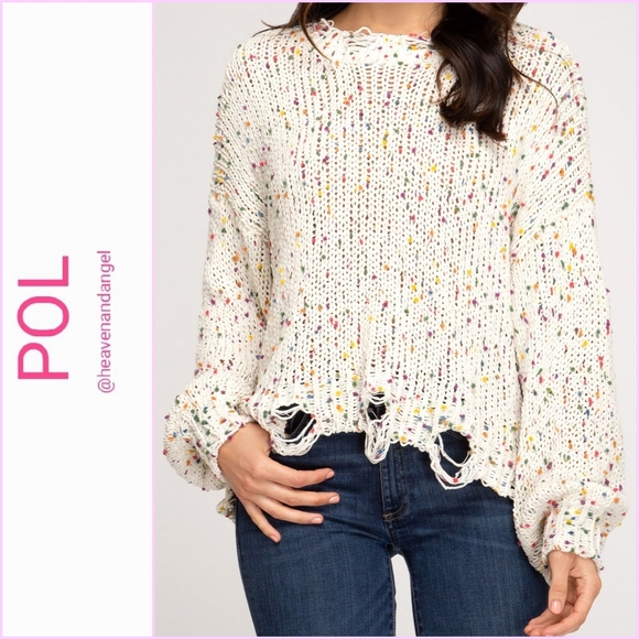 pol clothing confetti sweater